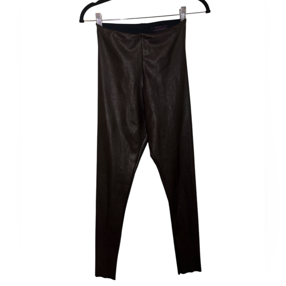 Commando Control high waisted Brown Faux Leather Skinny Leggings shapewear small